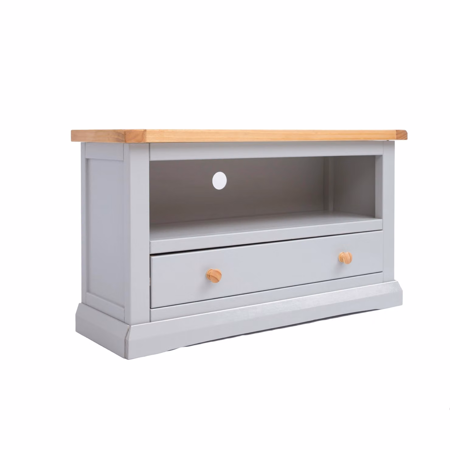 Cabinet Bits Loreo Light Grey 1 Drawer Pine Wood TV Cabinet – 2