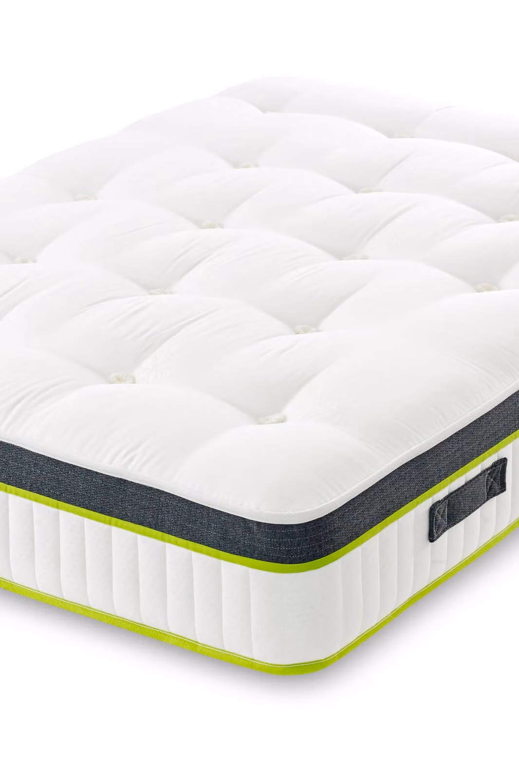 The Shire Bed Company Mode 1500 Count Pocket Sprung Tufted Mattress in White, Super King, W/D/H: 200 x 200 x 25.4 cm – 2