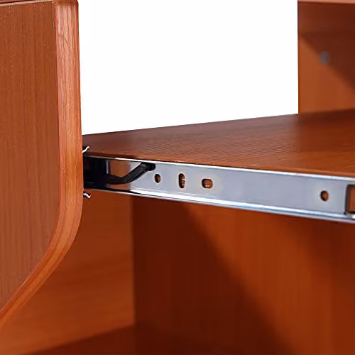 HOMCOM Modern Computer Desk with Castors and Sliding Keyboard Tray, Brown, W: 80 cm, D: 48 cm, H: 76 cm – 8