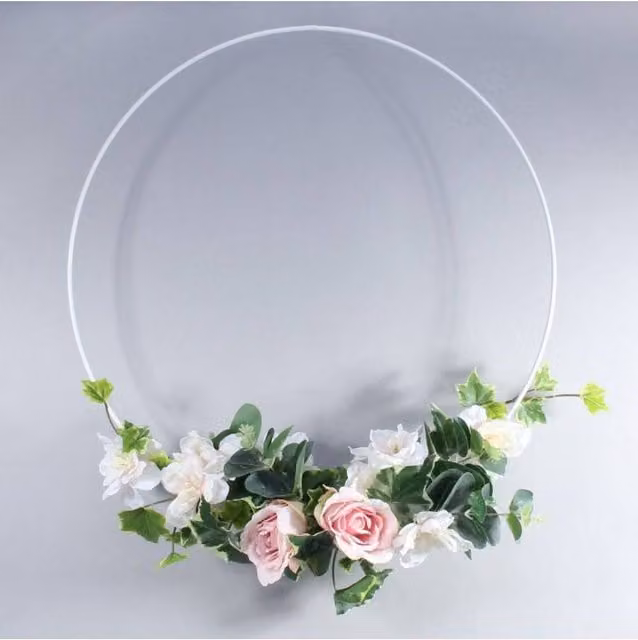 KDMD White Flower Hoop 2 Pack, Diameter: 60 cm