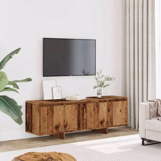 Berkfield Home TV Cabinet in Brown Old Wood, W/D/H: 120 x 30 x 40.5 cm