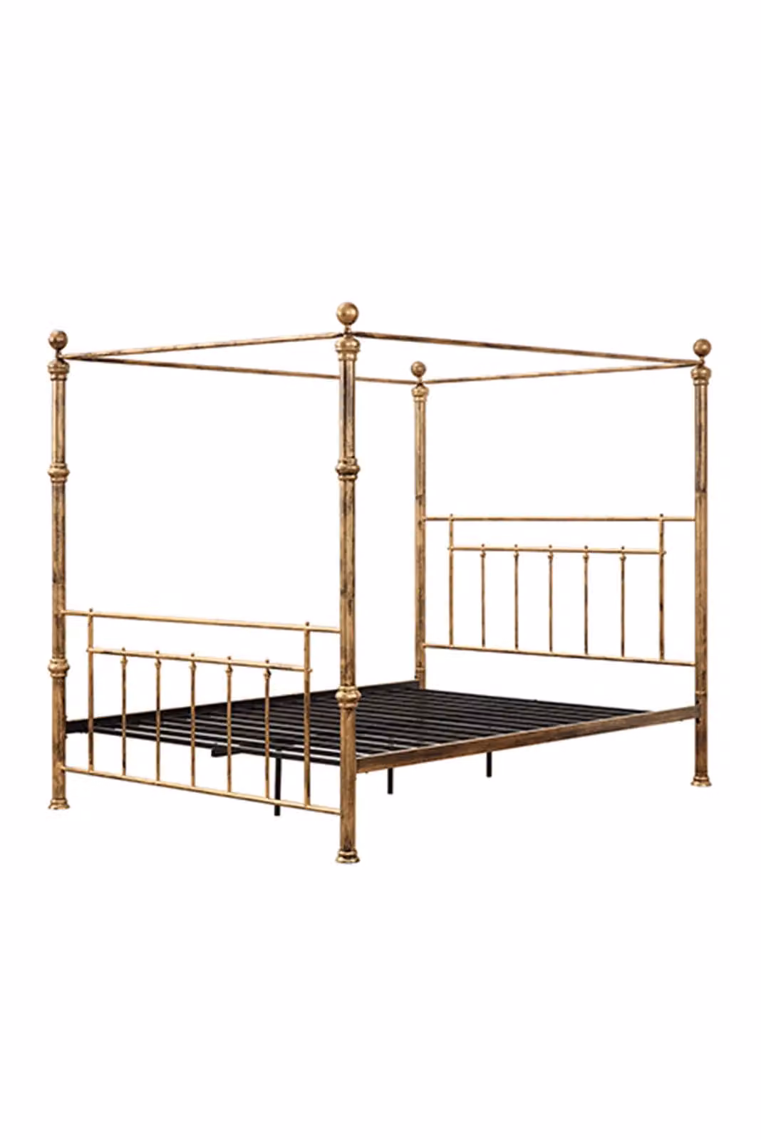 SlumberWorx Welwyn Vintage Victorian 4 Poster Metal Bed Frame in Bronze, Size: Double (140 x 200 cm) – 2