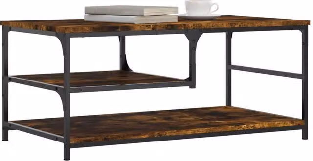 Berkfield Home Decorative Coffee Table in Smoked Oak Brown, W/D/H: 90 x 49 x 40 cm – 1