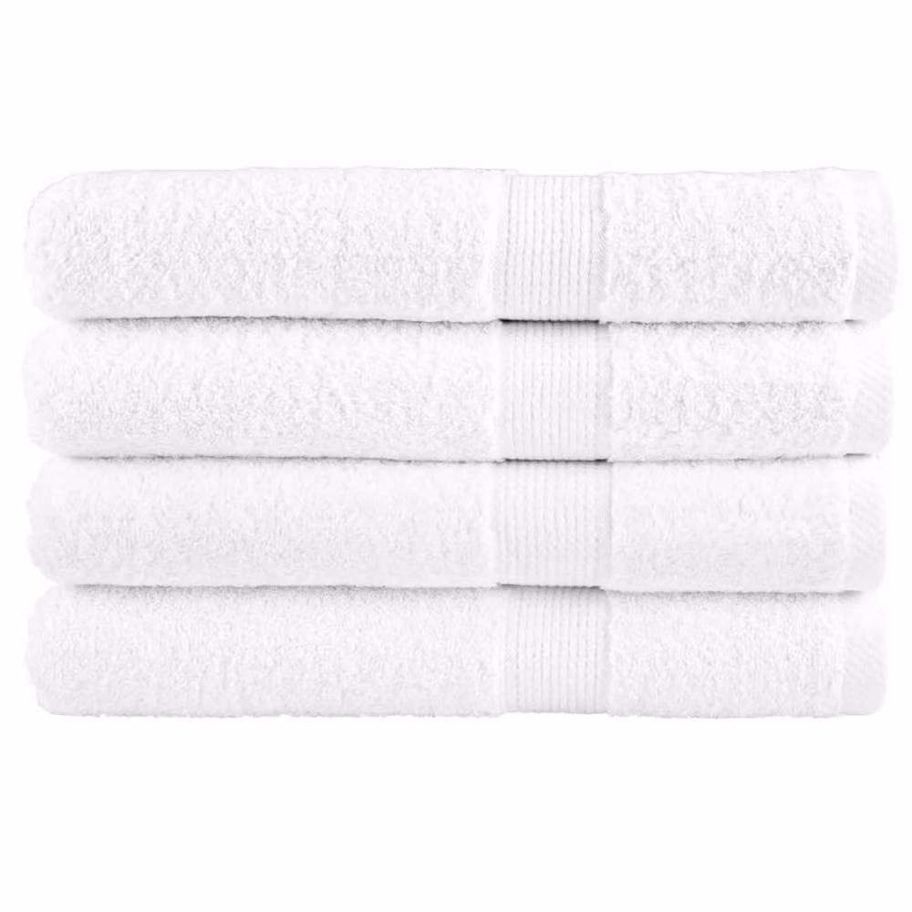 Berkfield Home SOLUND Premium Cotton Terry Towels, 4-Piece Set, White, W: 100 cm, L: 200 cm, 600gsm – 2