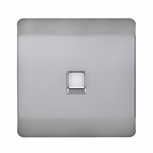 Trendi Switch 1 Gang RJ45 Cat 5e Ethernet Socket in Silver and Grey