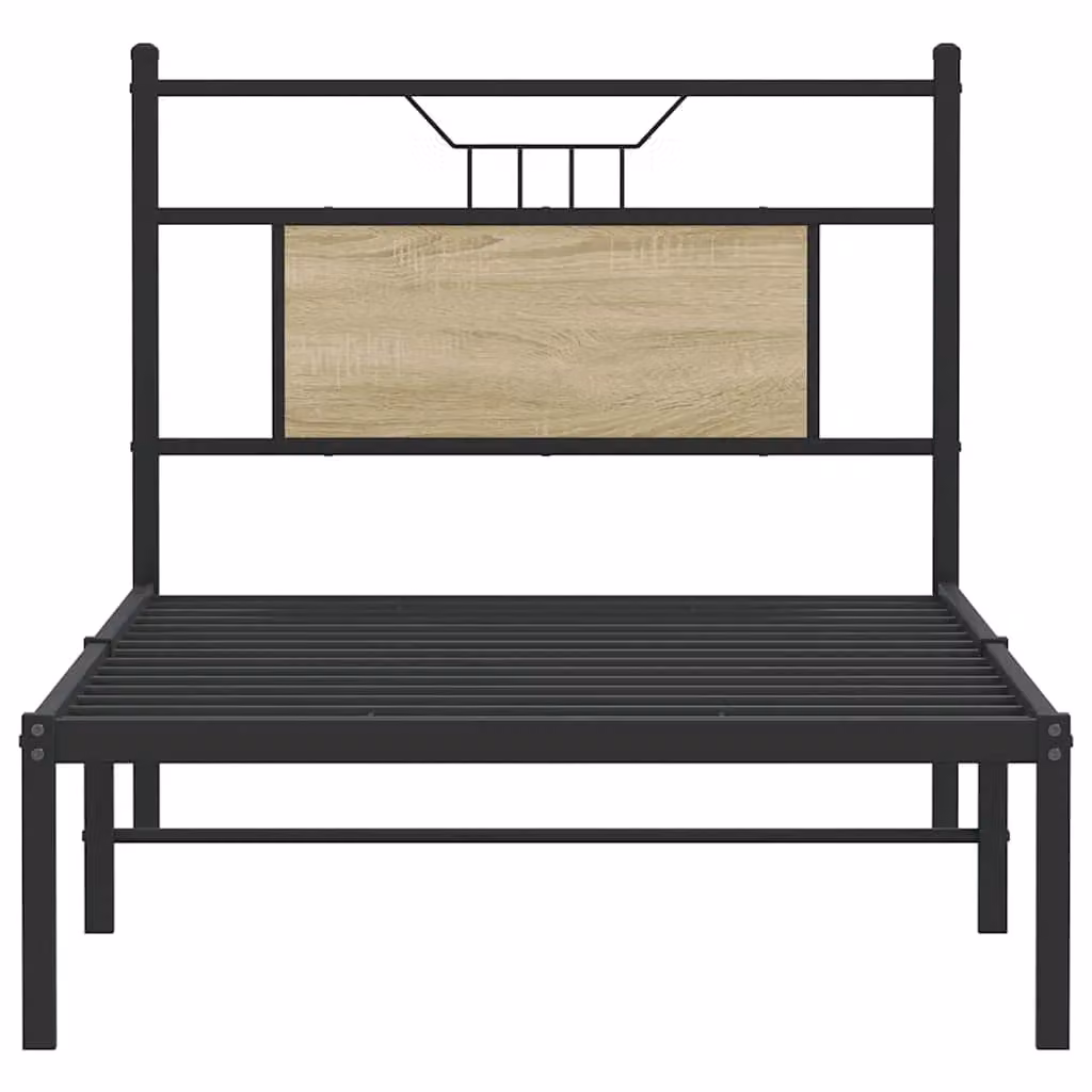 Berkfield Home Small Single Bed Frame in Sonoma Oak Brown, Engineered Wood, W: 75 cm x L: 190 cm – 3