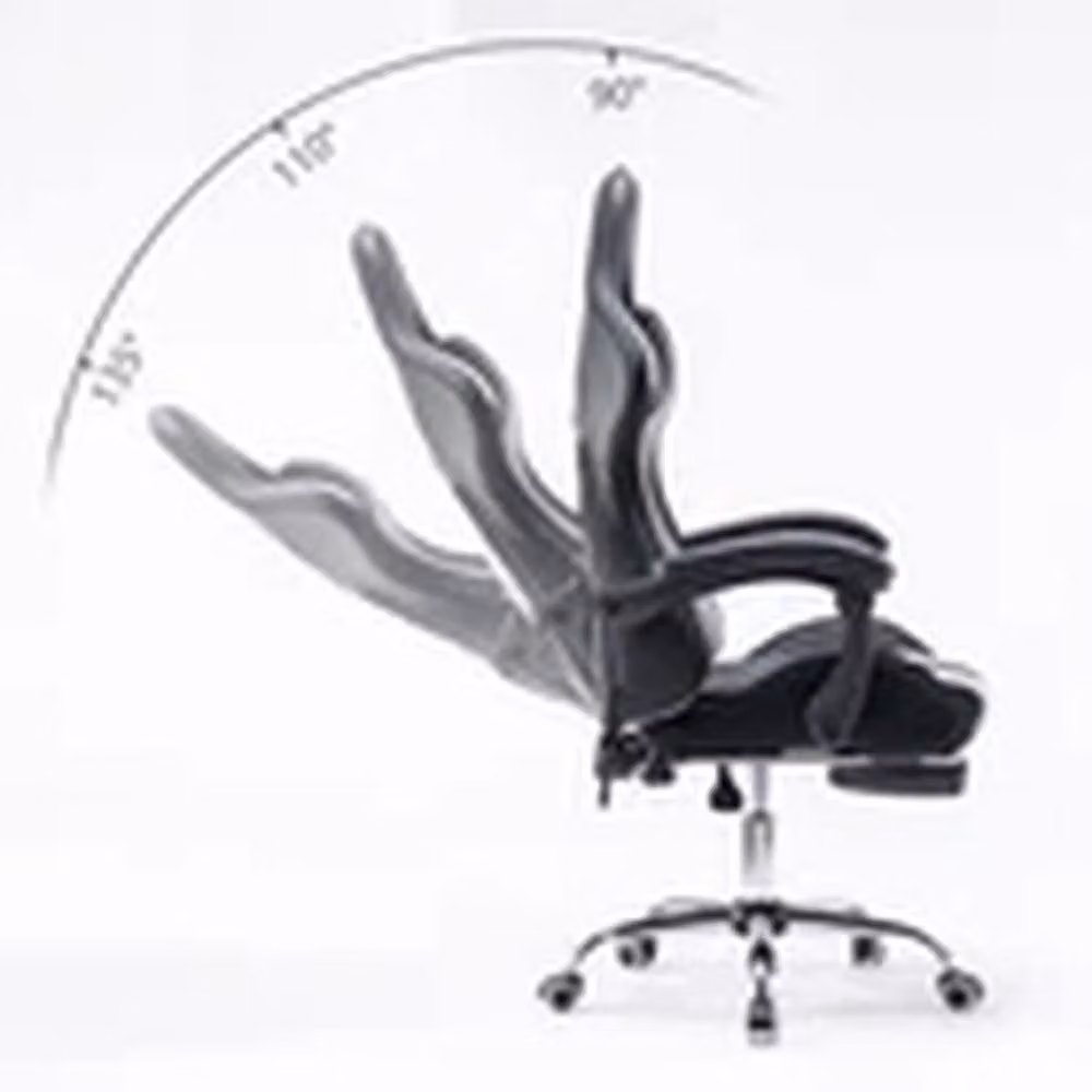 EONLION Black PU Leather Ergonomic Gaming Chair with Headrest and Armrests for Home Office and PC Desk Use – 2