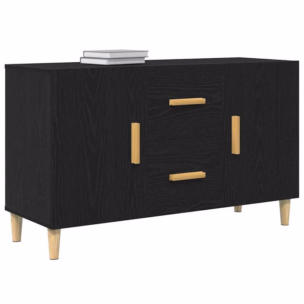 Berkfield Home Black Oak Sideboard, W/D/H: 100 x 36 x 60 cm – 3