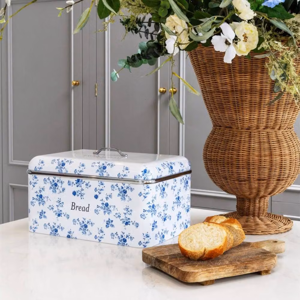 VQ Laura Ashley Floral Metal Bread Bin and Canisters in White and Multicolour – 3