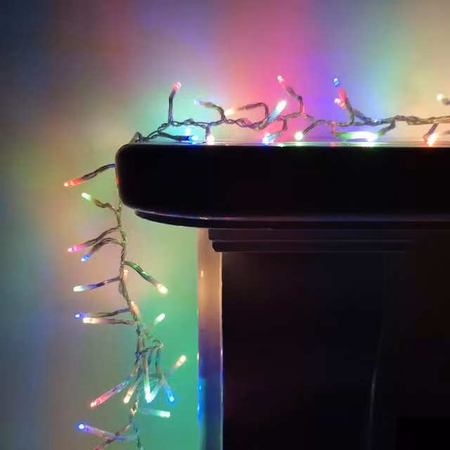 Samuel Alexander Premier Decorations 960 LED Multicoloured Christmas Cluster Lights with Timer, 12m, Clear Cable – 1
