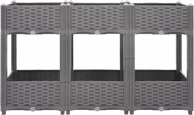 Berkfield Home Grey Polypropylene Raised Bed W/D/H: 120 x 40 x 71 cm – 1
