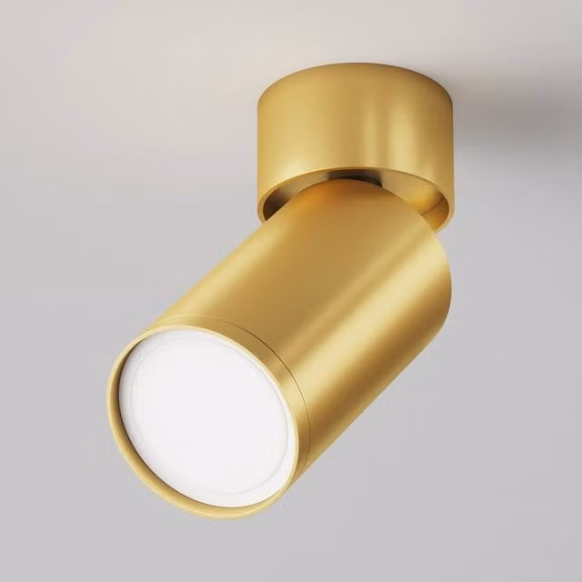 Maytoni FOCUS S Adjustable Surface Mounted Downlight, Matt Gold, GU10
