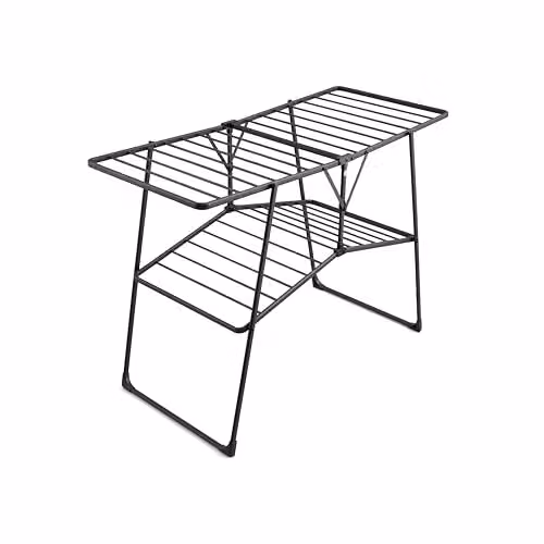 Swan Stealth Easy-Close Collapsible Indoor and Outdoor Clothes Airer, Black, 25m Drying Space, 20kg Capacity