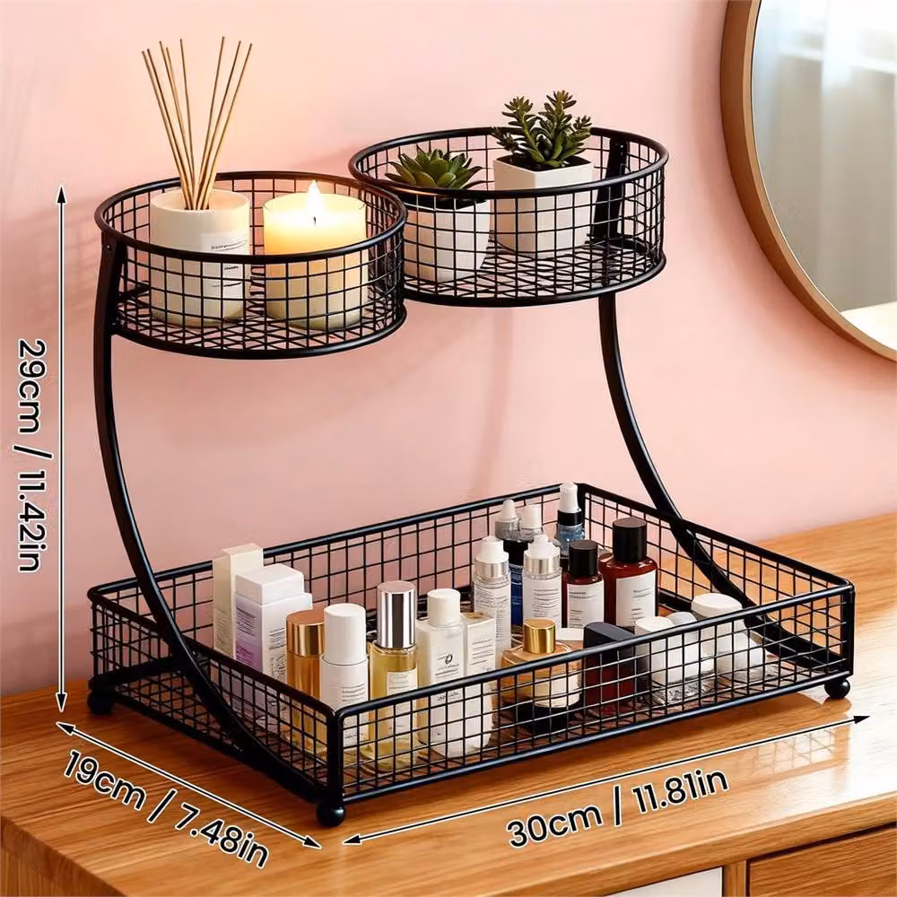 SPETLEK Metal Mesh Vanity Makeup Organizer in Black – 2