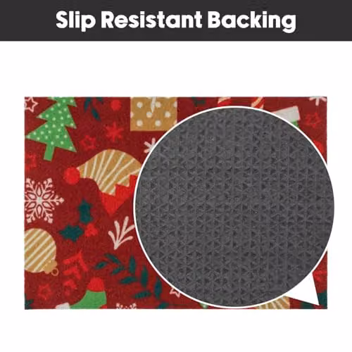 JVL Candy Lane Christmas Festive Machine Washable Non-Slip Entrance Doormat, W: 40 cm, D: 57 cm – 7