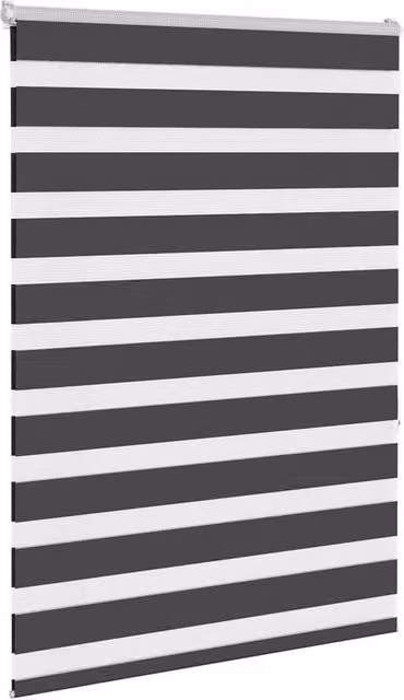 Berkfield Home Elegant Zebra Blind in Black Polyester, W: 110 cm, H: 150 cm