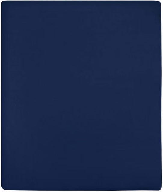Berkfield Home Navy Blue Jersey Cotton Fitted Sheets, 2 Pack, W: 160 cm x L: 200 cm