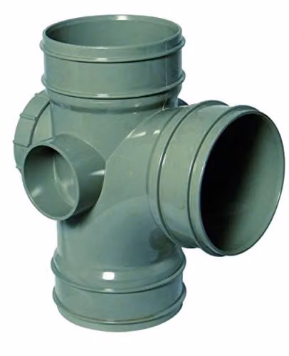 FloPlast Grey Plastic Solvent Weld Soil Branch