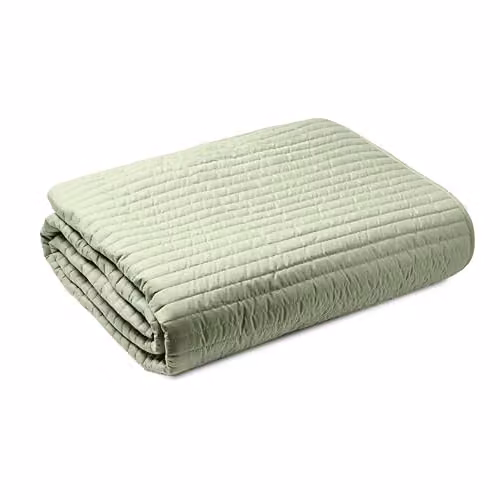 Bianca Quilted Lines Striped Bedspread in Green W/D/H: 220 x 230 cm – 2