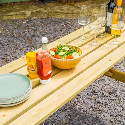 Rowlinson Traditional 8 Seater Outdoor Picnic Table in Brown, W180 x D120 x H71 cm – 4