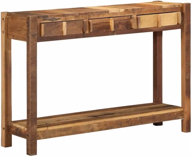 Berkfield Home Rustic Reclaimed Solid Wood Console Table, Brown, W: 107 cm, D: 33 cm, H: 76 cm