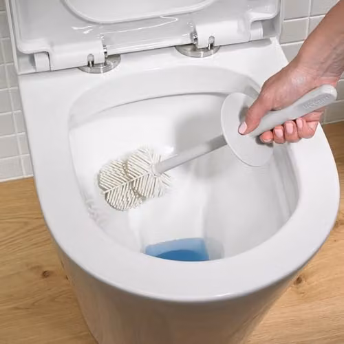ReBorn Recycled Freestanding Bathroom Toilet Brush and Holder Set in Stone – 2