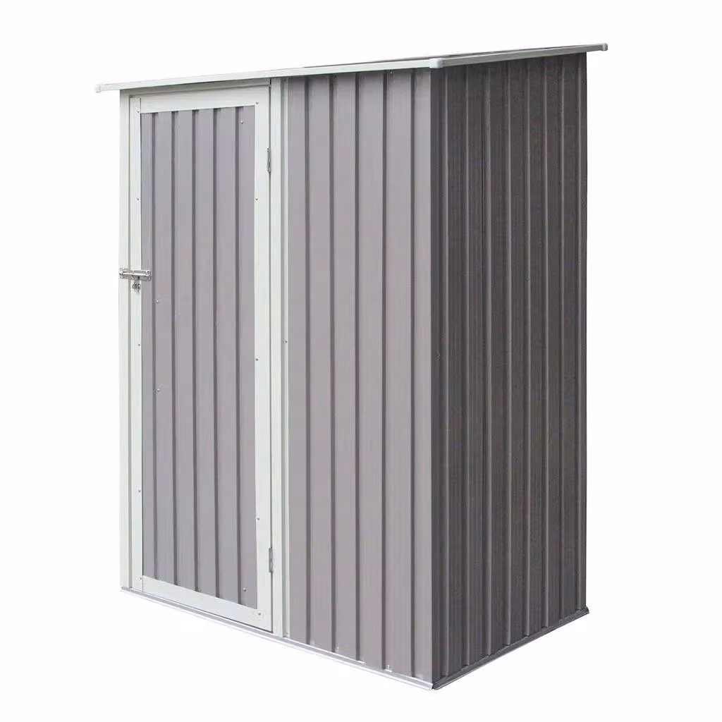 Cheshire Single Door Metal Pent Shed in Light Grey – 2