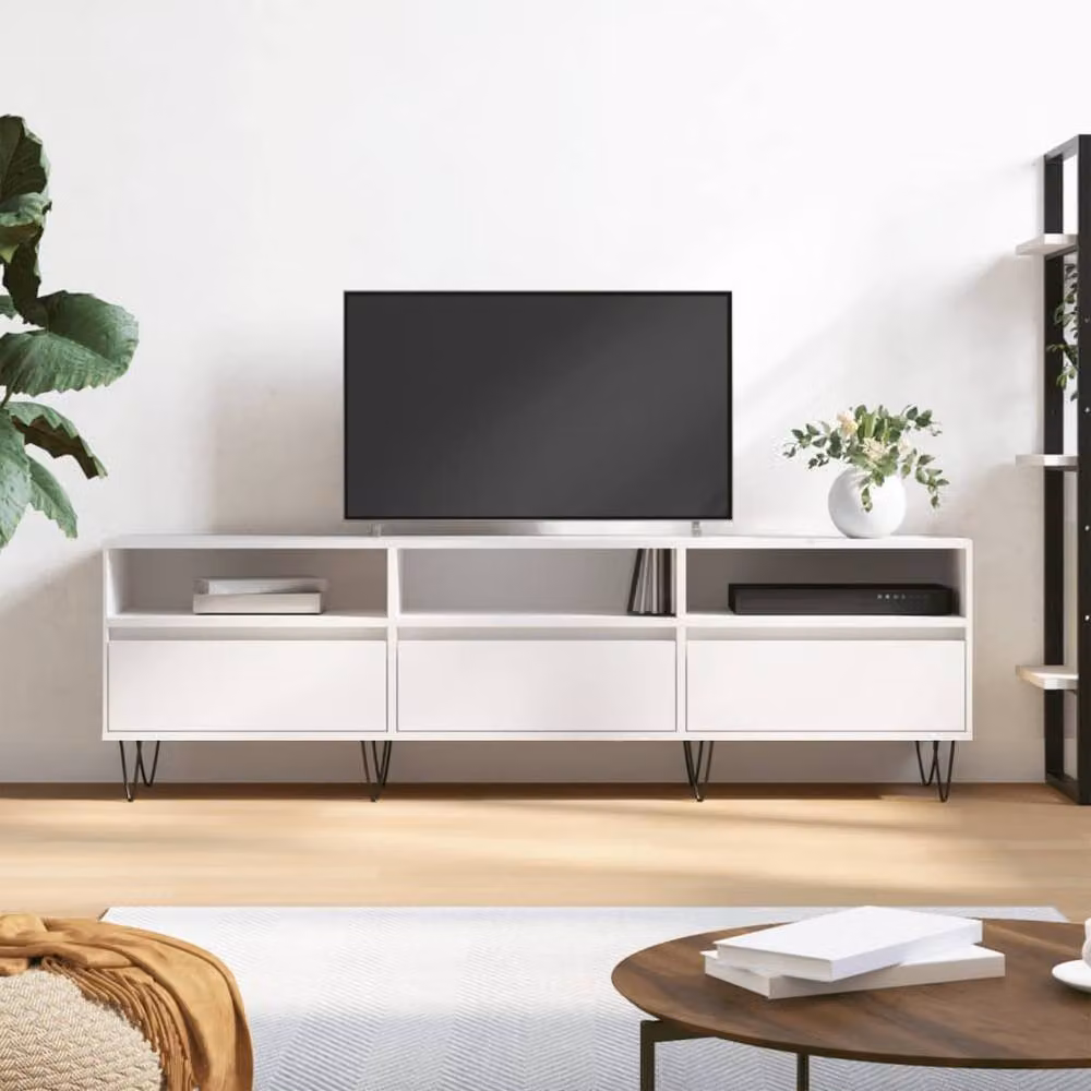 Berkfield Home Modern White TV Cabinet, W/D/H: 150 x 30 x 44.5 cm – 2