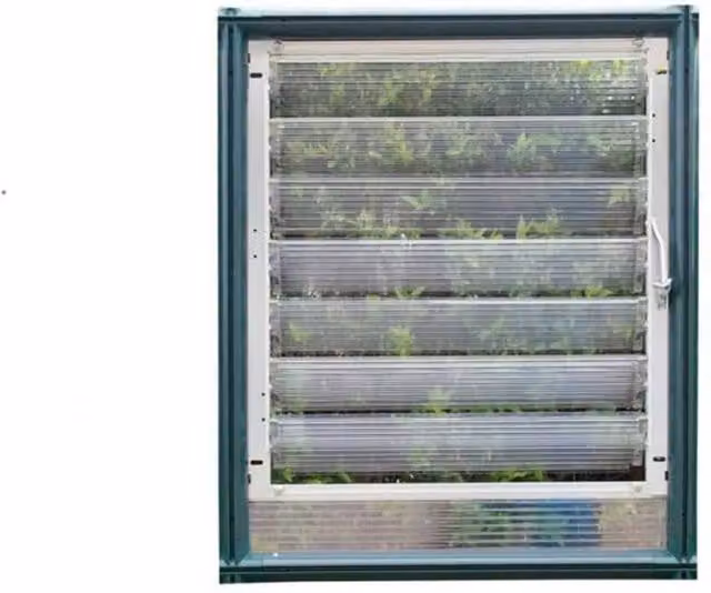 Palram Greenhouse Louvre Side Window Rion in Green and Silver