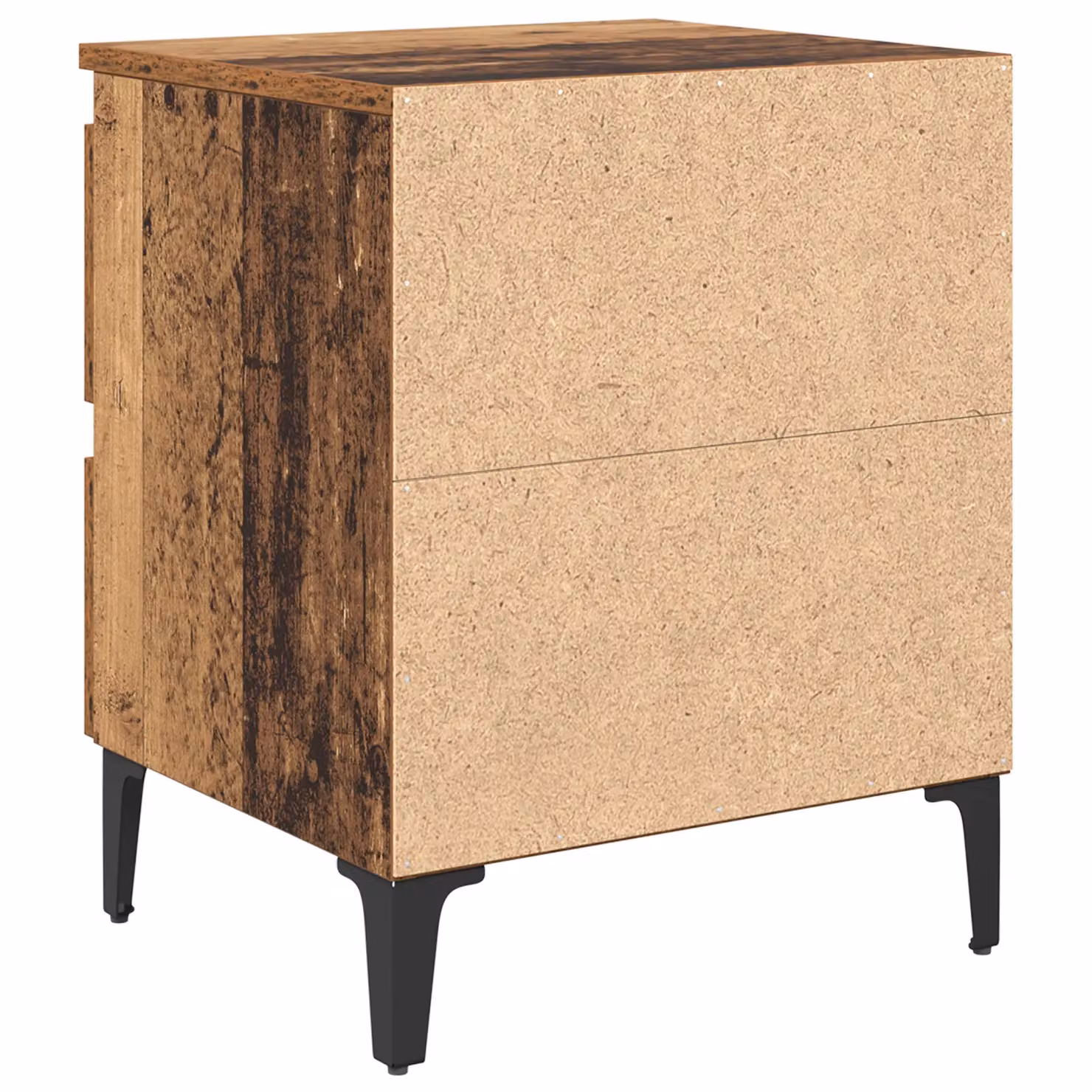 Berkfield Home Set of 2 Rustic Bedside Cabinets in Old Wood Brown, W/D/H: 40 x 35 x 50 cm – 6