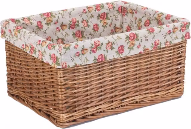 Red Hamper Double Steamed Garden Rose Willow Storage Basket in Red with Handles – 1