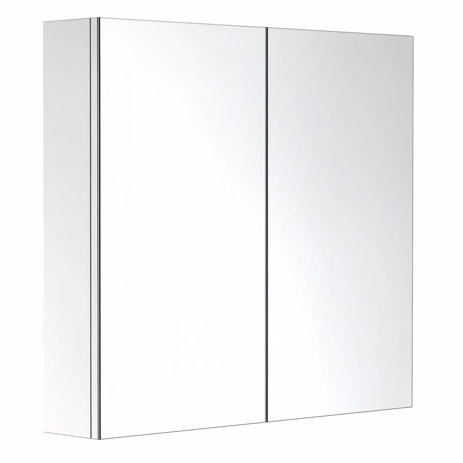 HOMCOM Modern Silver Wall Mounted Bathroom Mirror Cabinet with Glass Doors and Internal Shelves – 2