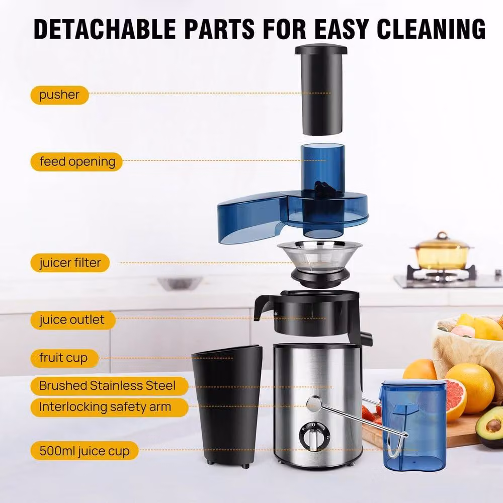 EONLION 1000W Centrifugal Juicer Machine for Whole Fruit and Vegetables in Silver – 3