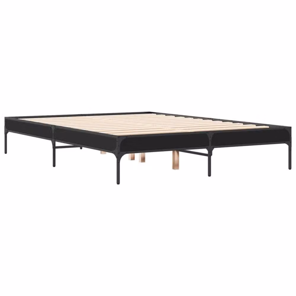 Berkfield Home Small Double Bed Frame in Black, W/D/H: 120 x 200 cm – 3