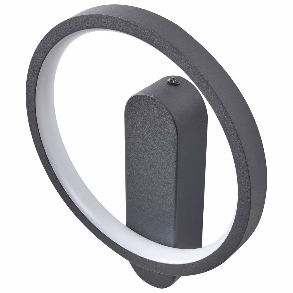 Wyld and Coco 2pc Black Round LED Wall Lamps with Metal and Silicone Diffuser – 4