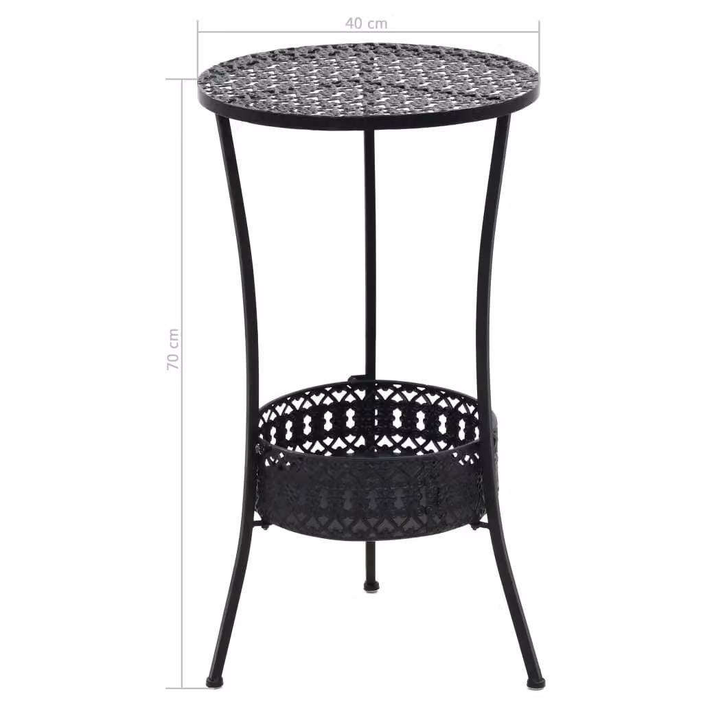 Berkfield Home Bistro Table in Black Metal, W/D/H: 70 x 40 x 40 cm – 5