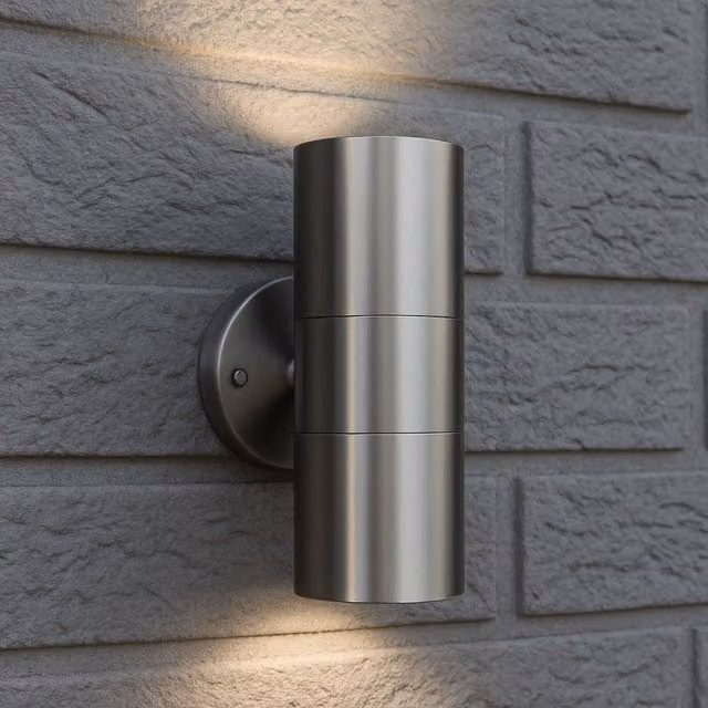 CGC Lighting Alesha Stainless Steel Up and Down Outdoor Wall Light, Silver