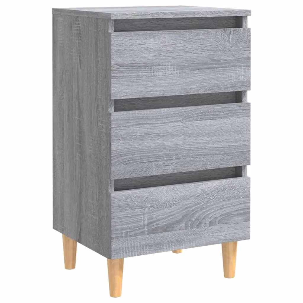 Berkfield Home Bed Cabinet in Grey Sonoma with Solid Wood Legs, W/D/H: 40 x 35 x 69 cm – 2