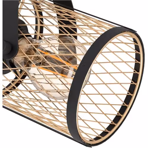 Loops Modern Black Metal Ceiling Spotlight with Adjustable E27 Socket – 2