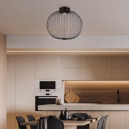 Globo Lighting Galway LED Sphere Ceiling Light, Black, Diameter: 50 cm – 3