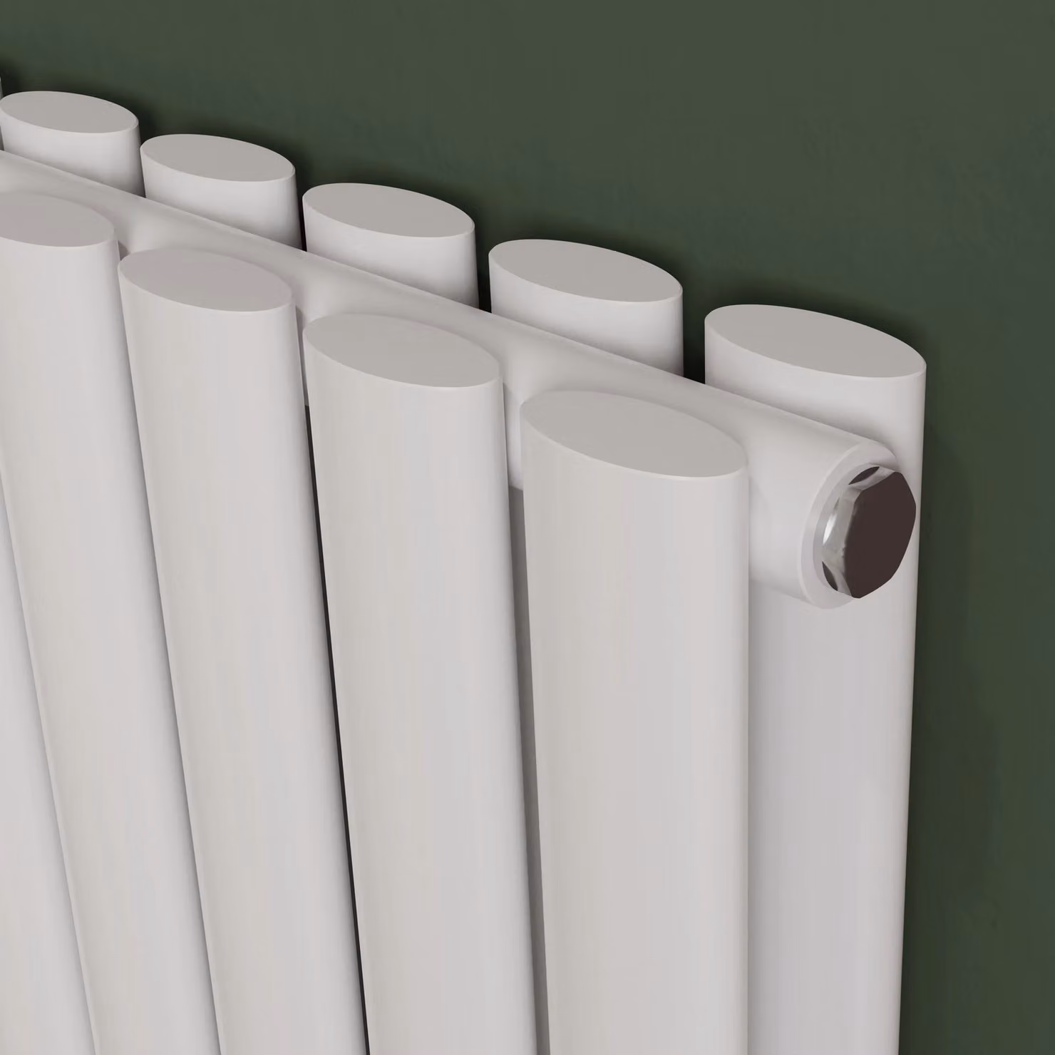 Agadon Solo Duplex Designer Oval Tube Radiator in White, W/H: 60.0 x 180.0 cm – 2