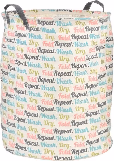 Orsina Multicolour Fabric Repeat Laundry Bag with Handles