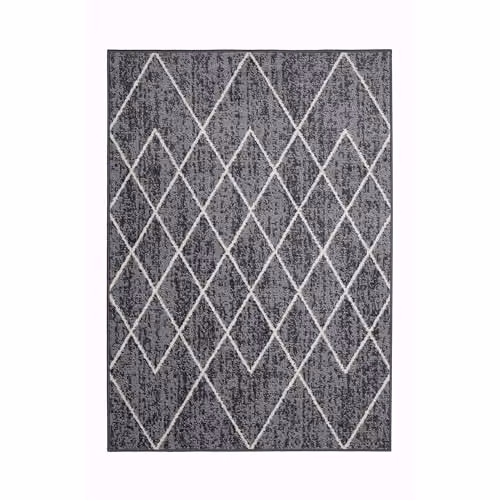 Colorama Berber Patterned Modern Style Rug in Grey and Petrol, W: 120 cm x L: 170 cm – 2