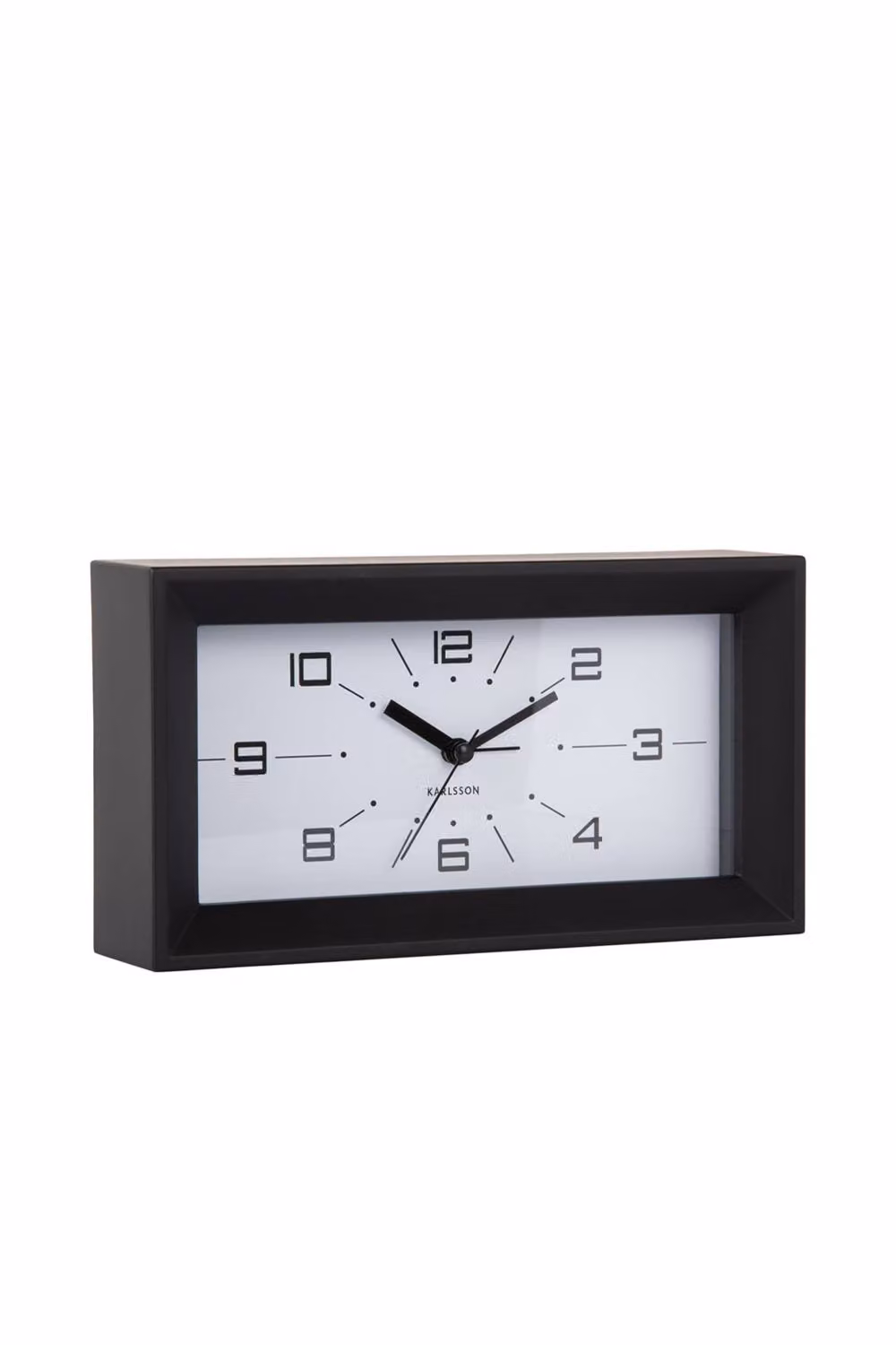 PRESENT TIME Karlsson Lujo Analog Retro Tabletop Alarm Clock, Black, Rectangular – 4