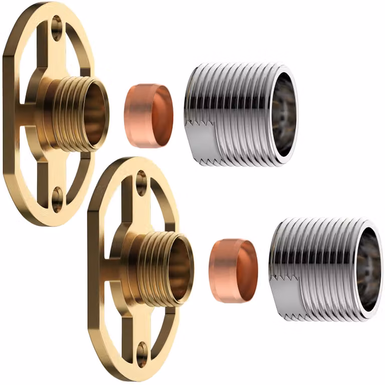 Royal Bathrooms Fast/Easy Fixing Kit Bracket for Bar Shower Mixer Valves in Gold Brass
