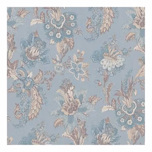 Erismann Abode Edward Blue Floral Botanical Matt Paper Wallpaper