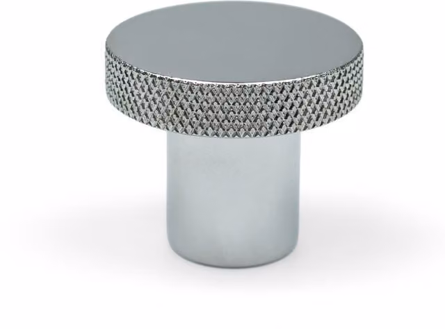 Handle & Home Polished Silver Brass Knurled Edge Disc Knob