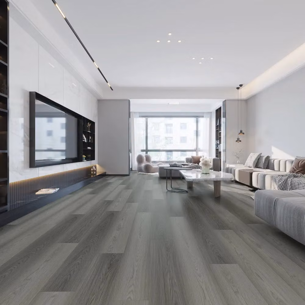 Vinyl Flooring UK Woodlands Forest Luxury Vinyl Tile in Dark Grey, 16 Planks, Covers 3.67sqm – 2