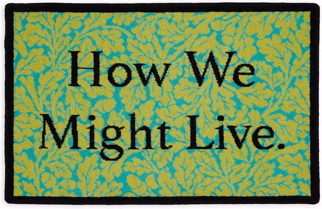 House of Hackney How We Might Live Jeremy Deller Doormat, Green, W: 90 cm, D: 60 cm