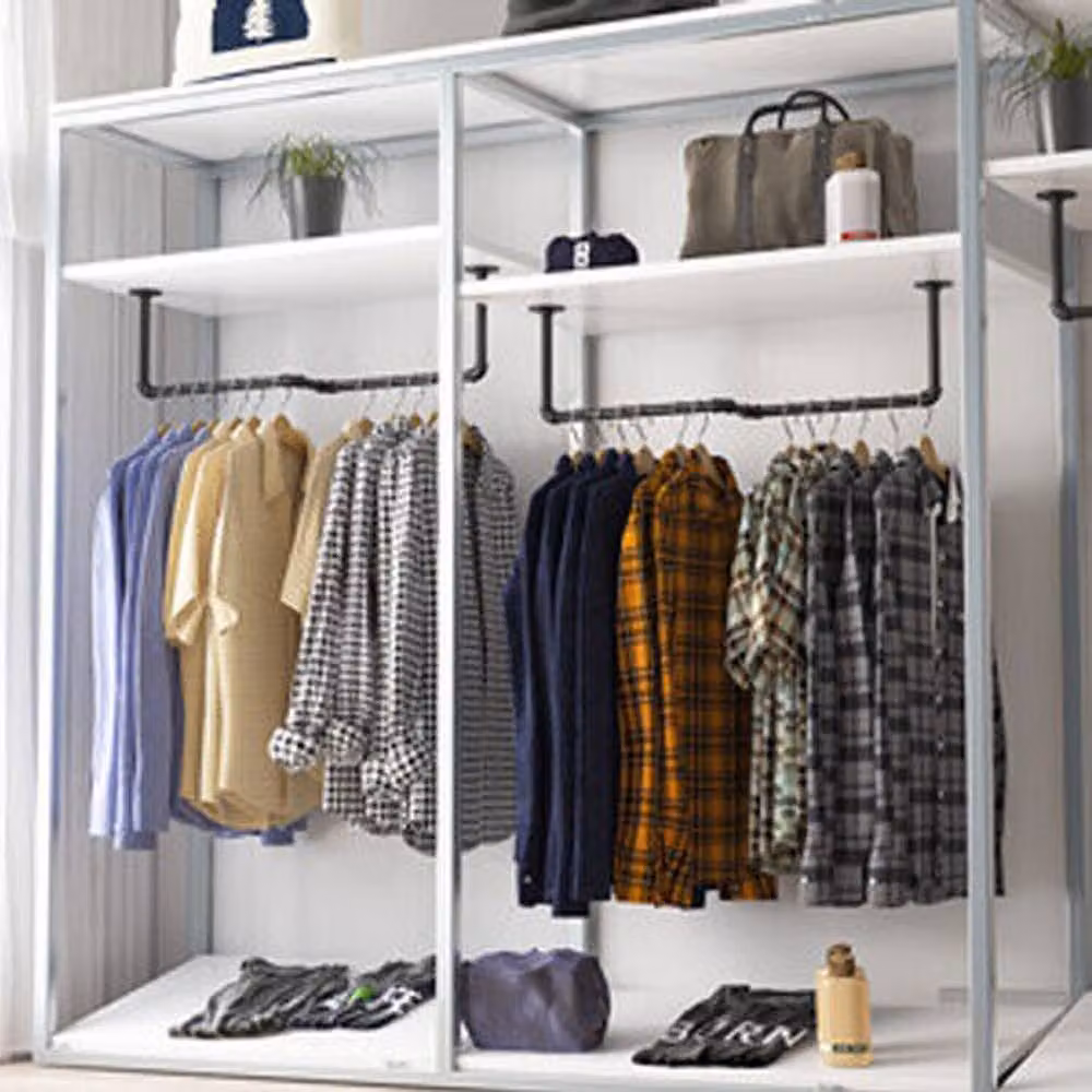 Dprodo Matt Black Metal Wall Mounted Clothes Rack, Width: 100 cm – 2
